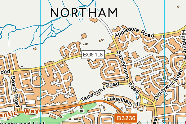EX39 1LS map - OS VectorMap District (Ordnance Survey)