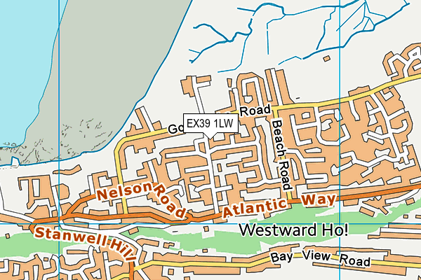 EX39 1LW map - OS VectorMap District (Ordnance Survey)