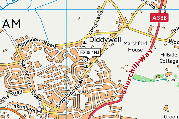 EX39 1NJ map - OS VectorMap District (Ordnance Survey)