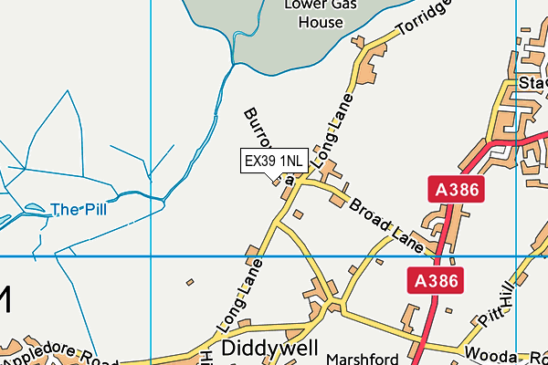 EX39 1NL map - OS VectorMap District (Ordnance Survey)