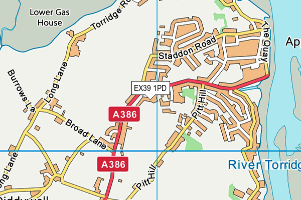 EX39 1PD map - OS VectorMap District (Ordnance Survey)