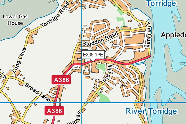 EX39 1PE map - OS VectorMap District (Ordnance Survey)