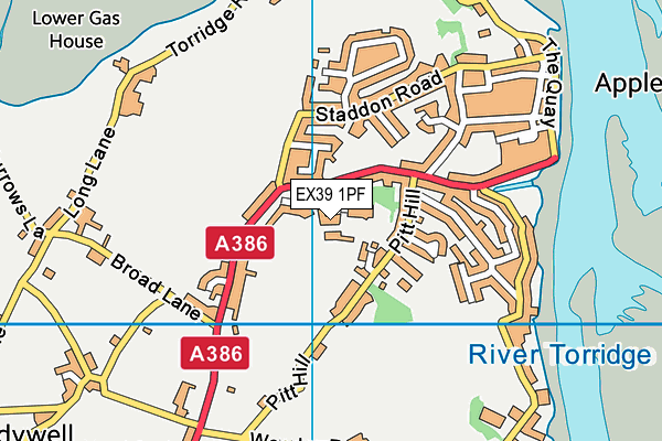 Appledore School map (EX39 1PF) - OS VectorMap District (Ordnance Survey)