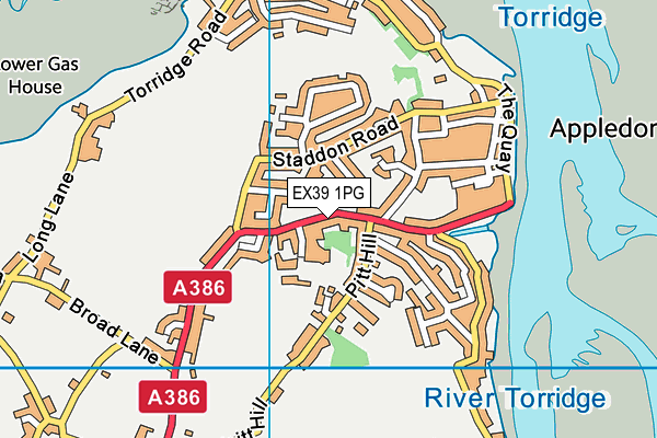 EX39 1PG map - OS VectorMap District (Ordnance Survey)