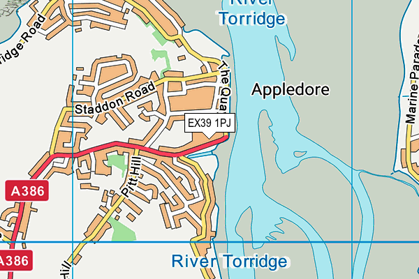 EX39 1PJ map - OS VectorMap District (Ordnance Survey)