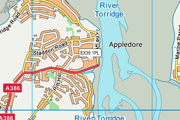 EX39 1PL map - OS VectorMap District (Ordnance Survey)