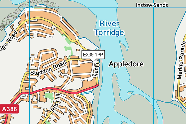 EX39 1PP map - OS VectorMap District (Ordnance Survey)