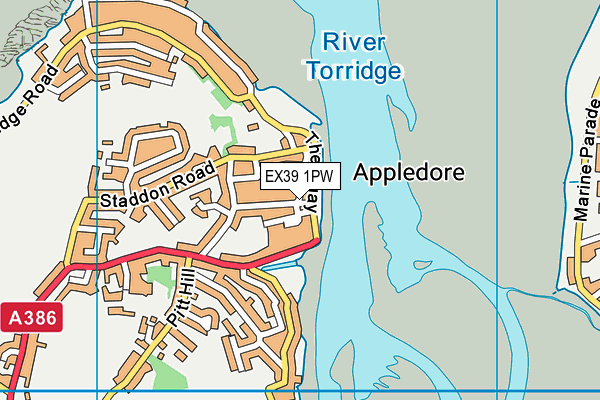 EX39 1PW map - OS VectorMap District (Ordnance Survey)