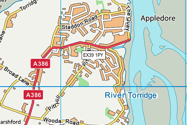 EX39 1PY map - OS VectorMap District (Ordnance Survey)