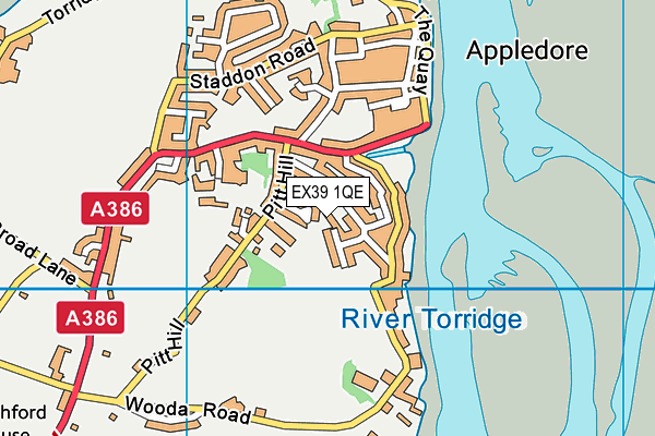 EX39 1QE map - OS VectorMap District (Ordnance Survey)