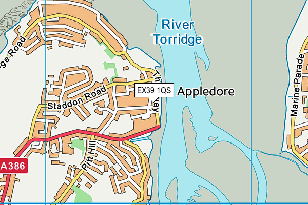 EX39 1QS map - OS VectorMap District (Ordnance Survey)