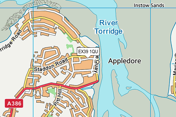 EX39 1QU map - OS VectorMap District (Ordnance Survey)