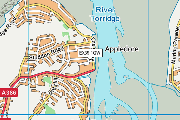 EX39 1QW map - OS VectorMap District (Ordnance Survey)