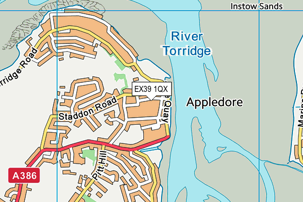 EX39 1QX map - OS VectorMap District (Ordnance Survey)