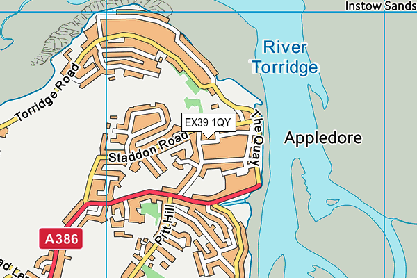 EX39 1QY map - OS VectorMap District (Ordnance Survey)