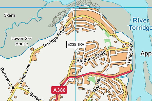 EX39 1RA map - OS VectorMap District (Ordnance Survey)