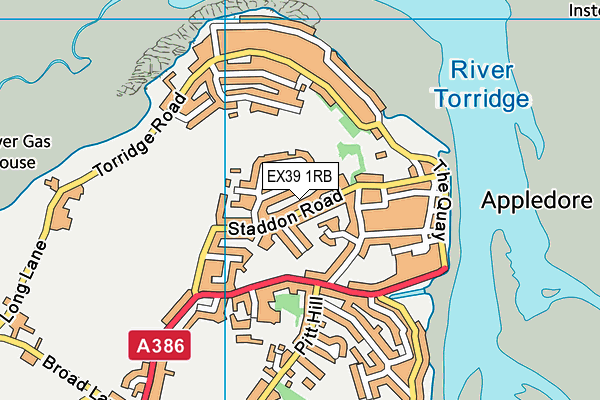 EX39 1RB map - OS VectorMap District (Ordnance Survey)