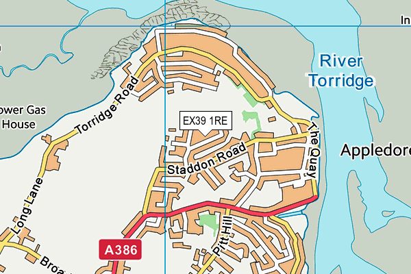 EX39 1RE map - OS VectorMap District (Ordnance Survey)