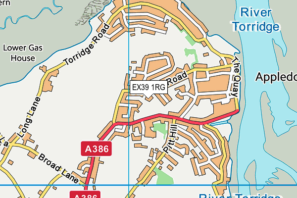 EX39 1RG map - OS VectorMap District (Ordnance Survey)