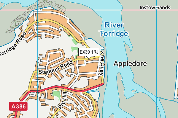 EX39 1RJ map - OS VectorMap District (Ordnance Survey)
