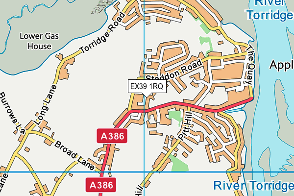 EX39 1RQ map - OS VectorMap District (Ordnance Survey)