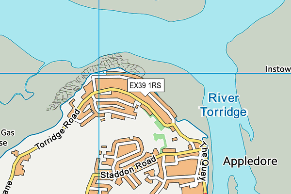 EX39 1RS map - OS VectorMap District (Ordnance Survey)