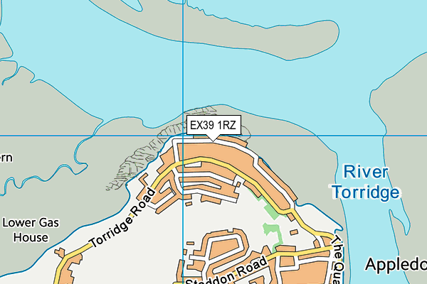 EX39 1RZ map - OS VectorMap District (Ordnance Survey)