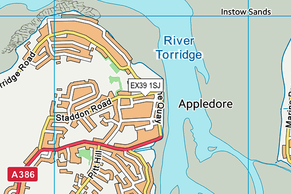 EX39 1SJ map - OS VectorMap District (Ordnance Survey)