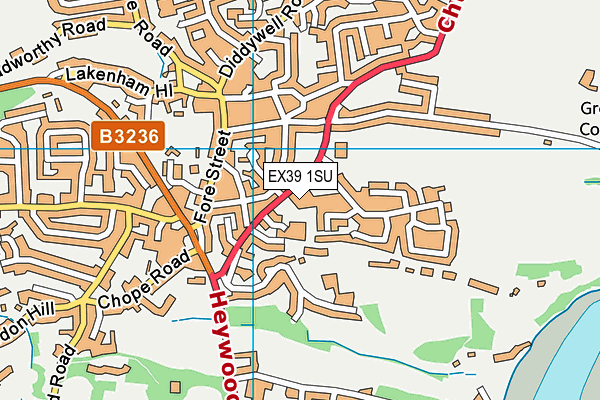 EX39 1SU map - OS VectorMap District (Ordnance Survey)