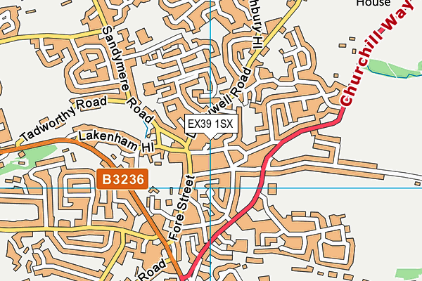 EX39 1SX map - OS VectorMap District (Ordnance Survey)