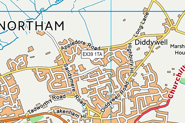 EX39 1TA map - OS VectorMap District (Ordnance Survey)