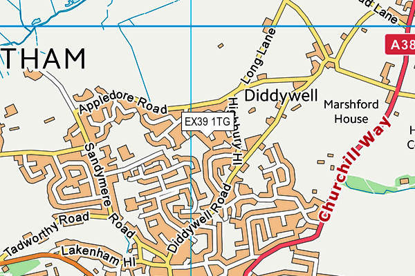 EX39 1TG map - OS VectorMap District (Ordnance Survey)