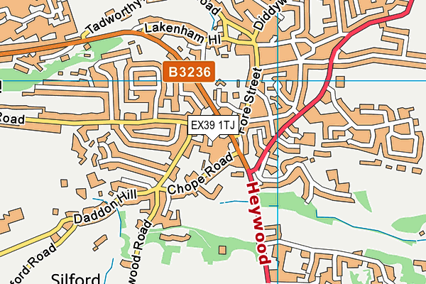 EX39 1TJ map - OS VectorMap District (Ordnance Survey)