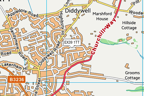 EX39 1TT map - OS VectorMap District (Ordnance Survey)