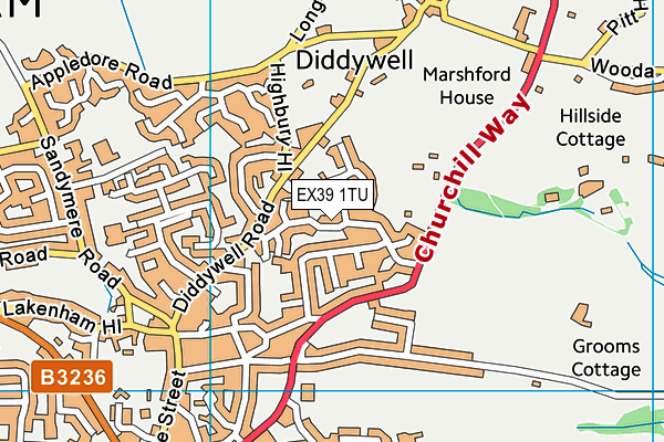 EX39 1TU map - OS VectorMap District (Ordnance Survey)