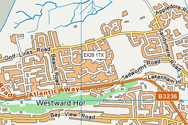 EX39 1TX map - OS VectorMap District (Ordnance Survey)