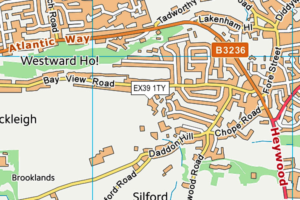 EX39 1TY map - OS VectorMap District (Ordnance Survey)