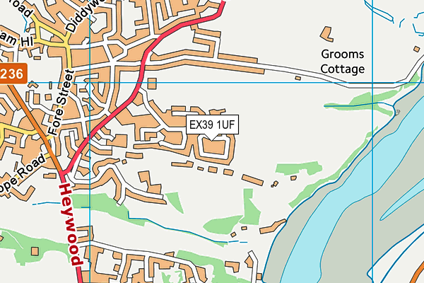 EX39 1UF map - OS VectorMap District (Ordnance Survey)
