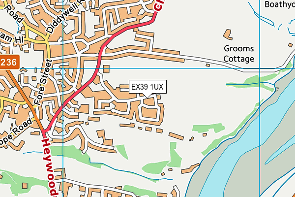 EX39 1UX map - OS VectorMap District (Ordnance Survey)