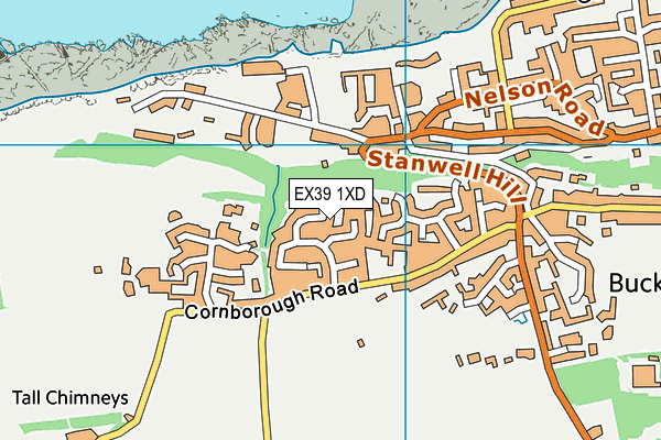 EX39 1XD map - OS VectorMap District (Ordnance Survey)