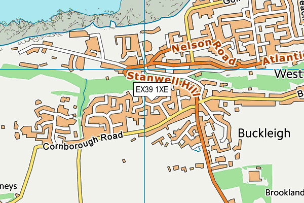 EX39 1XE map - OS VectorMap District (Ordnance Survey)