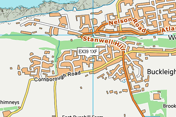 EX39 1XF map - OS VectorMap District (Ordnance Survey)
