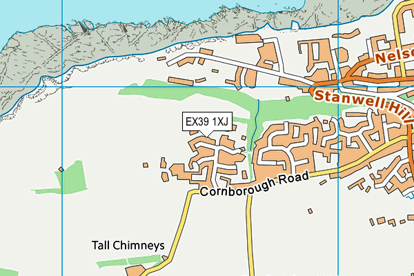 EX39 1XJ map - OS VectorMap District (Ordnance Survey)