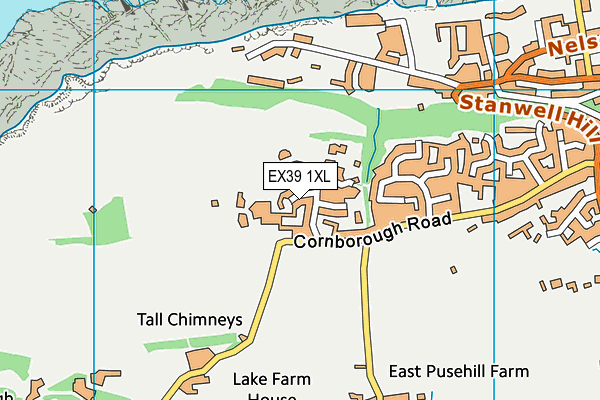 EX39 1XL map - OS VectorMap District (Ordnance Survey)