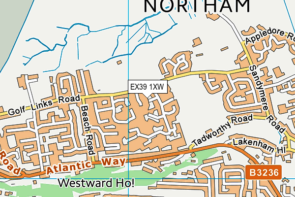 Kingsley Indoor Bowls Club map (EX39 1XW) - OS VectorMap District (Ordnance Survey)