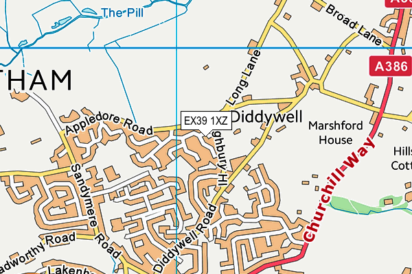 EX39 1XZ map - OS VectorMap District (Ordnance Survey)