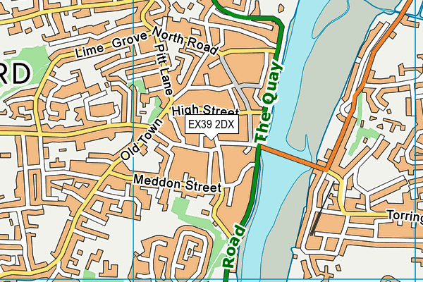 EX39 2DX map - OS VectorMap District (Ordnance Survey)