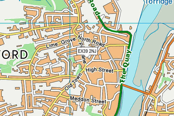 EX39 2NJ map - OS VectorMap District (Ordnance Survey)