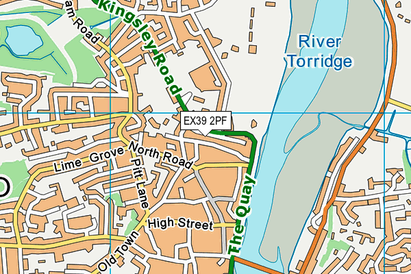 Bideford Youth Centre map (EX39 2PF) - OS VectorMap District (Ordnance Survey)