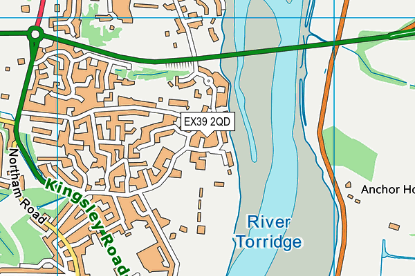 EX39 2QD map - OS VectorMap District (Ordnance Survey)